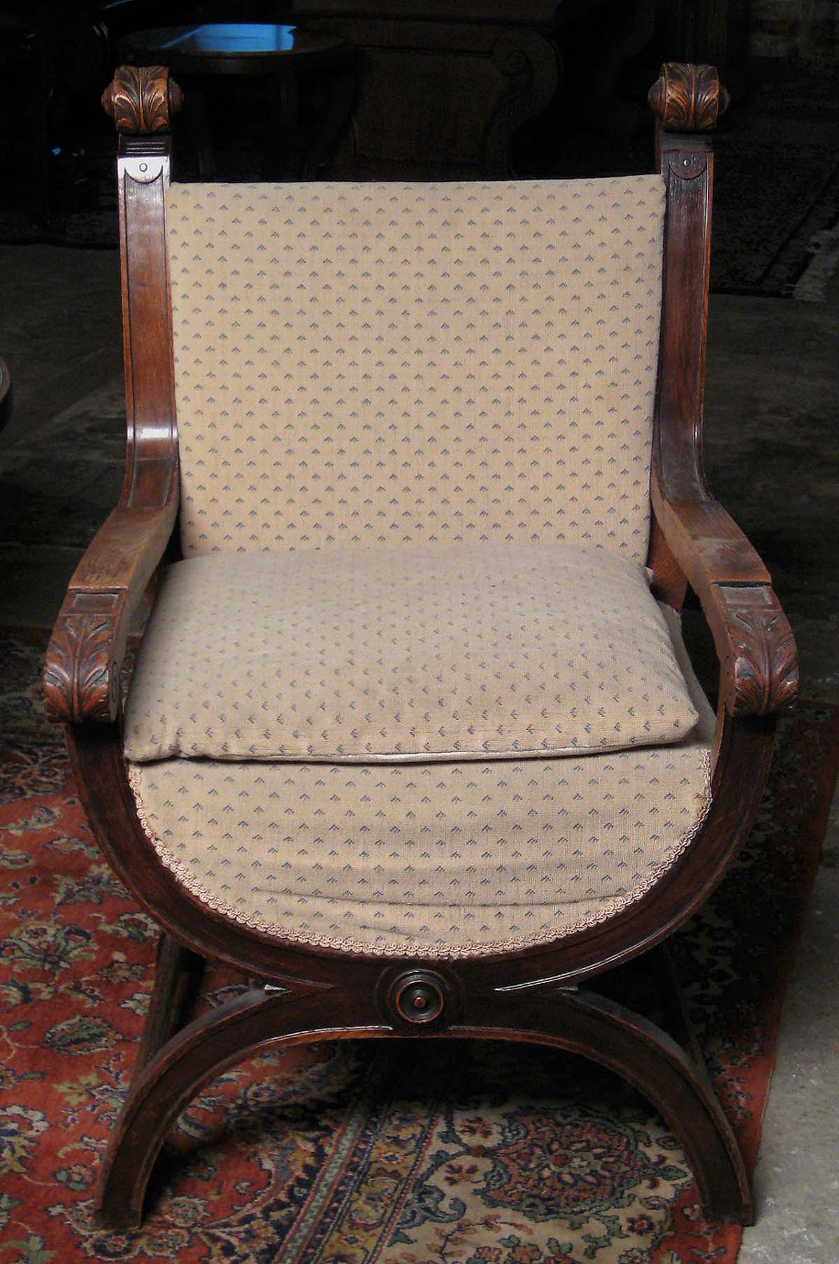 Gründerzeit Scherensessel aus Eiche 2 Gründerzeit Scherensessel aus Eiche