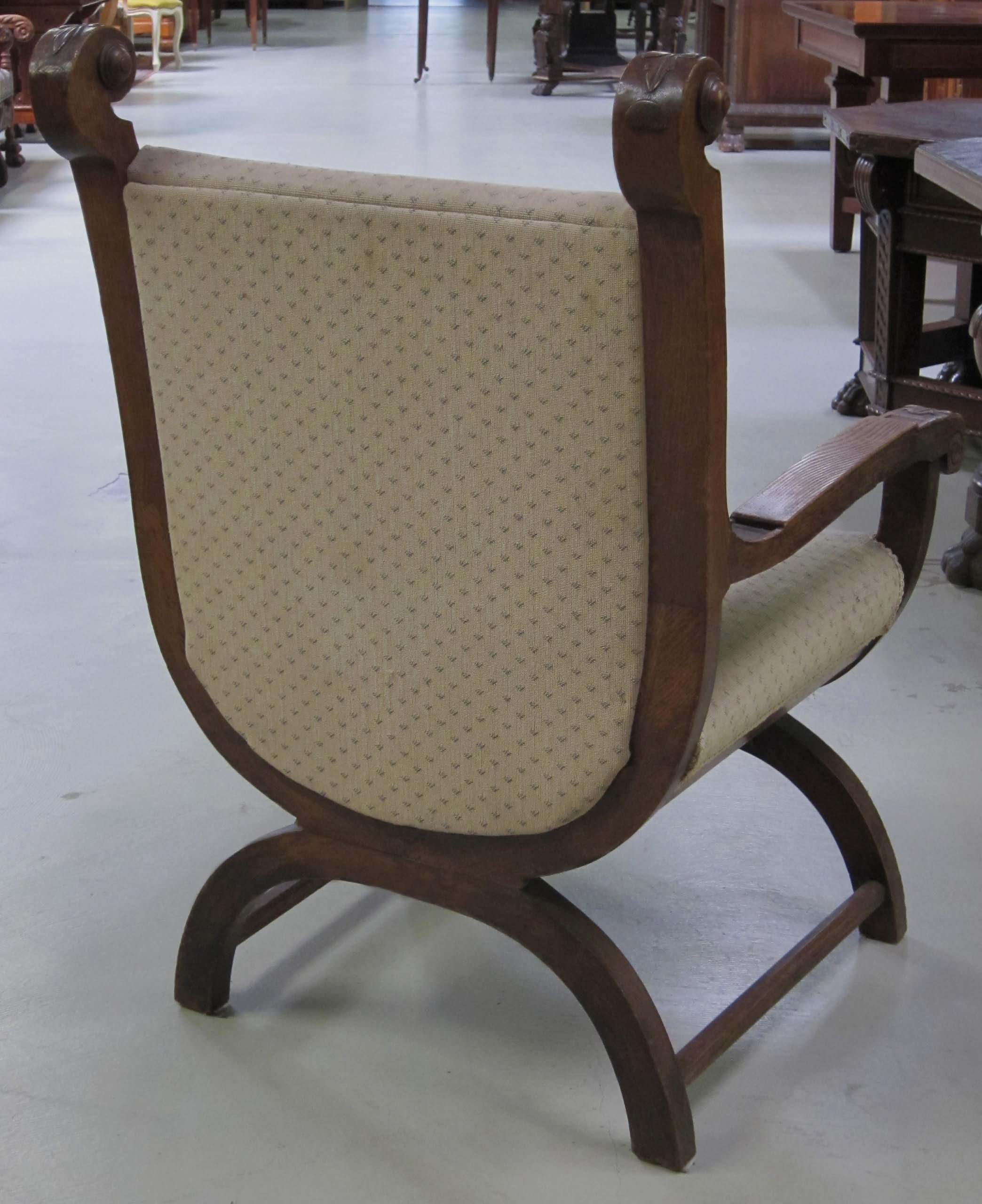 Gründerzeit Scherensessel aus Eiche 4 Gründerzeit Scherensessel aus Eiche