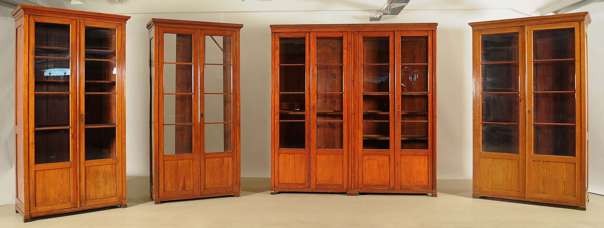 Jugendstil Bibliothek aus Weichholz 1 Jugendstil Bibliothek aus Weichholz