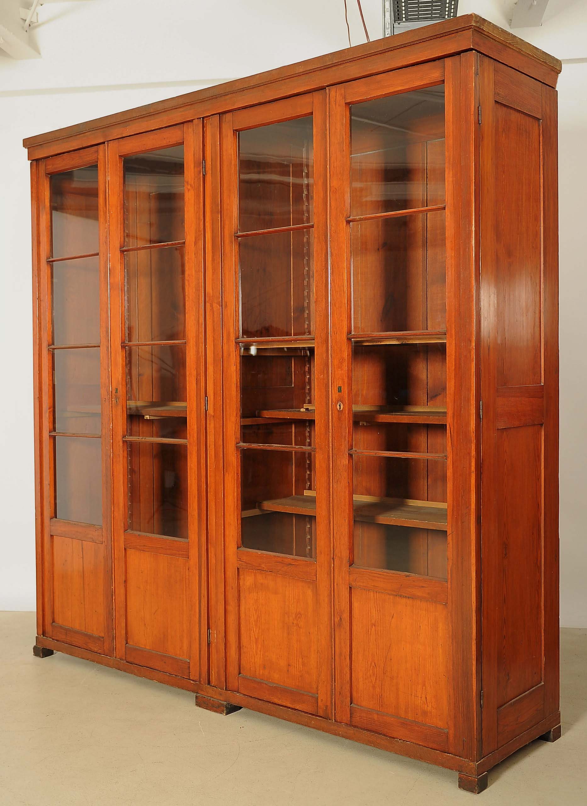 Jugendstil Bibliothek aus Weichholz 4 Jugendstil Bibliothek aus Weichholz